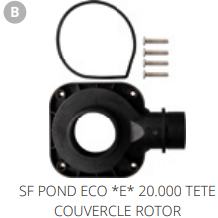 Superfish B. SF POND ECO *E* 20000 TETE COUVERCLE ROTOR Pièces détachées pour Pond Eco Plus E 20000 07070509