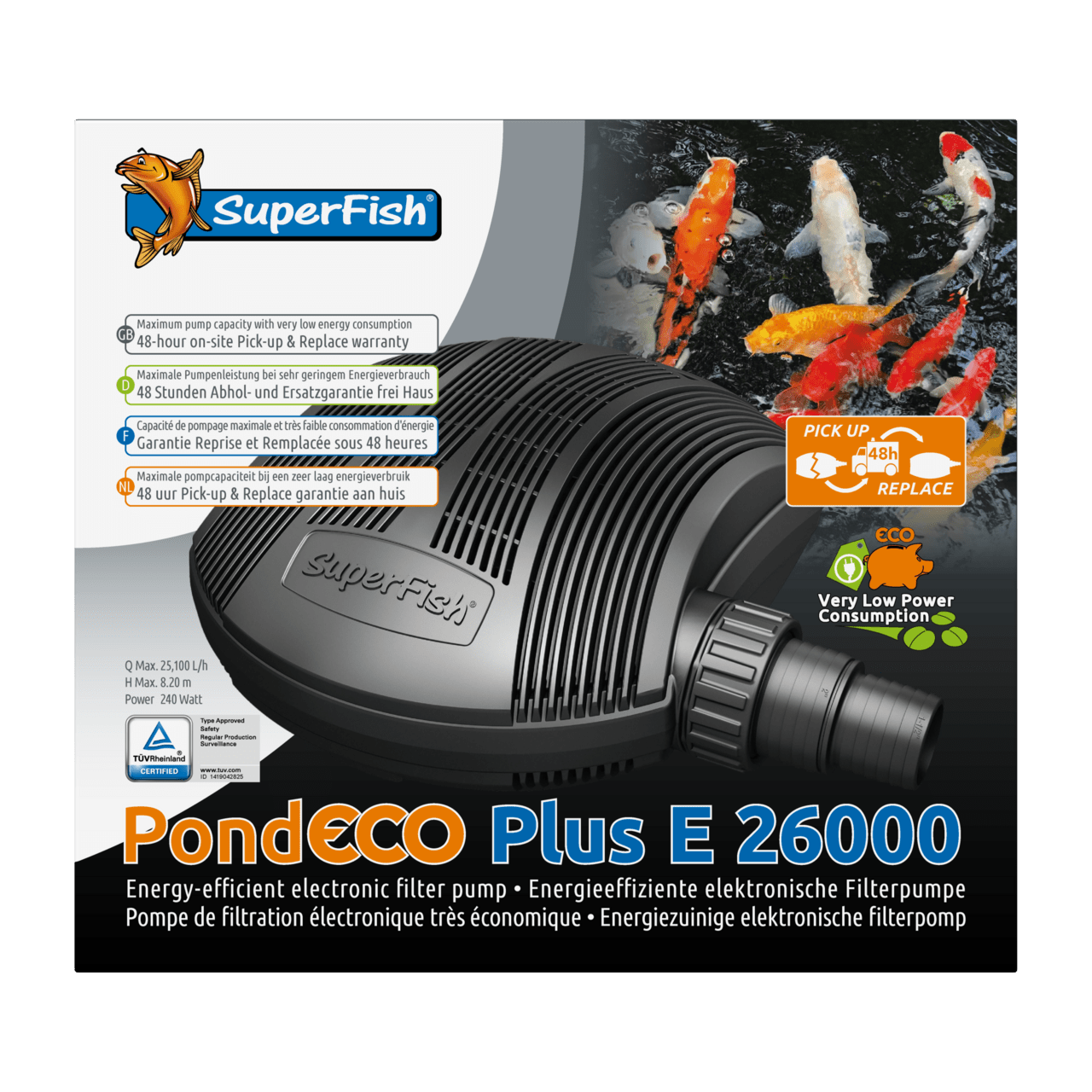 Superfish Pompes pour filtres et ruisseaux PondEco Plus E 26000 - Pompe pour étang - Superfish 8715897321375 07070200