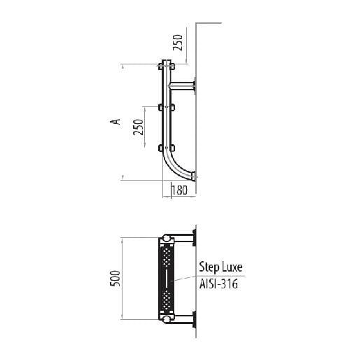 Aquaforte PVC Échelle section inf. à 2 marches Inox316 8717605098388 M00188