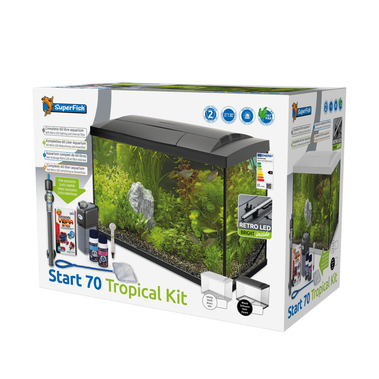 Superfish Aquariums Aquarium Start 70 Tropical Kit Noir - 60L - Superfish 8715897165917 A4050285