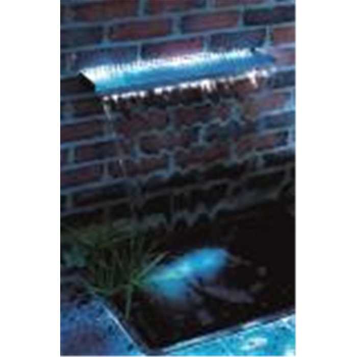 Ubbink Lames d'eau NIAGARA 30 LED WALL - Lame d'eau Cascade - Inox 316L, transfo 230VAC/12VAC-50Hz, 20 leds blanc, incl. connecteur 1" - LED : 180 Lumen, EEK A+, 3w - H10 x 30 x 20 cm 8711465121248 1312124