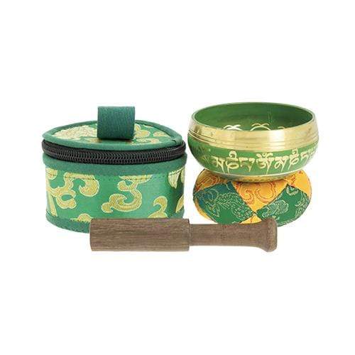 Woodstock Esprit Japonais Bol tibétain avec symboles vert 7,5 cm 8435131211537 MT020